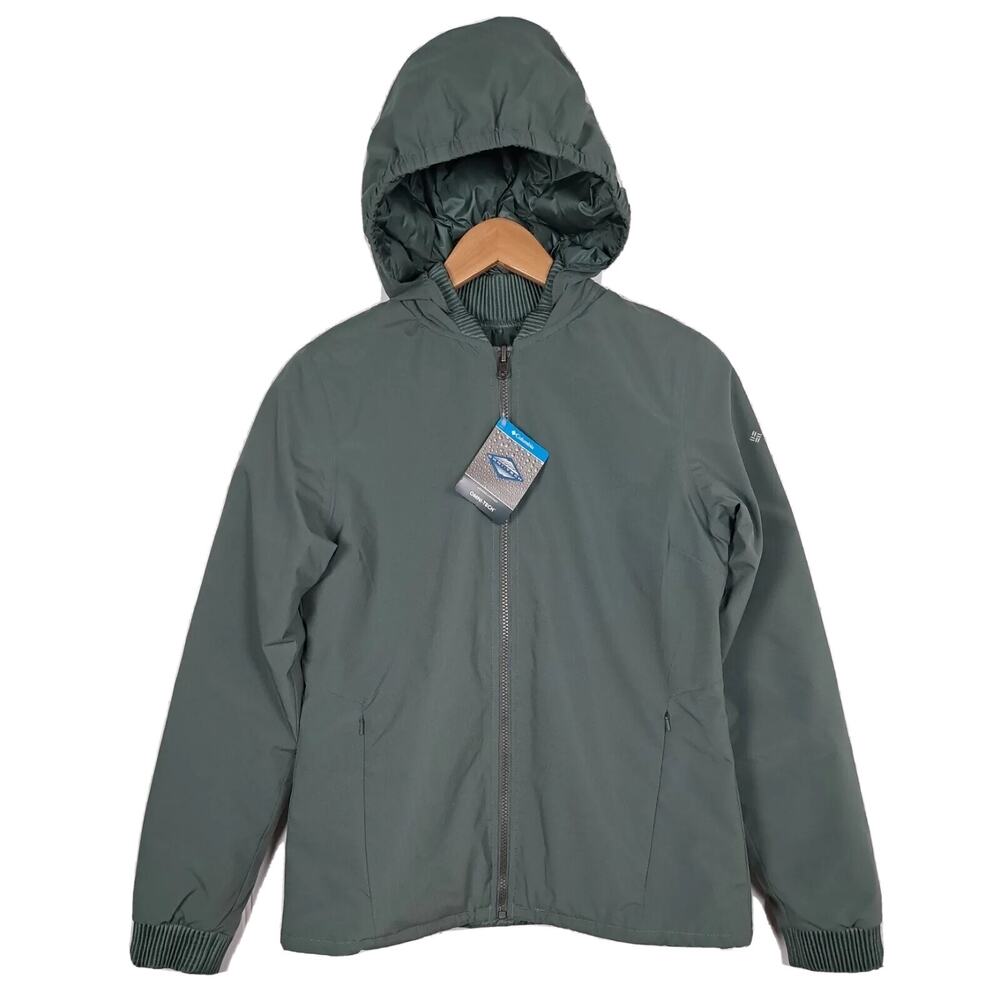 NWT Columbia Hillsdale Omni-Tech REVERSIBLE Bomber Jacket Womens Small S Green